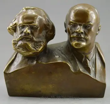  Kogumise Dekoratsioon Vana Käsitsi valmistatud Vasest Nikerdatud Kuju Marx ja Lenin