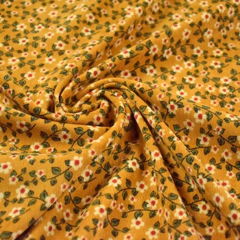  Kõrge kvaliteediga velvetist kangaga Vintage Kollase Õie Printida tissu Sügis-talv kleit särk laste kleit peen velvet õmblemine