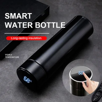  Roostevabast terasest trummel isoleeritud vee pudel armas kohvi termosed cup LED Touch-Ekraan, nutikas sooja vee pudel reisimine kruus