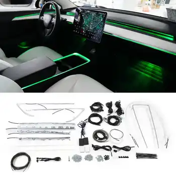  Auto Sccessories Uuendamine 64 Värvid APP Touch Control Interjöör Ümbritseva Valgustuse Komplektid Asendaja Tesla Model Y 2021+