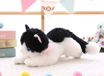  simulatsioon kassi -, plüüš-mänguasi, must-valge kõhuli kitty umbes 35cm pehme nukk beebi mänguasi sünnipäeva kingitus w0632