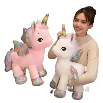  ins kuum armas pehme ükssarvik unistus vikerkaar -, plüüš-mänguasi, kvaliteetne roosa hobune armas tüdruk home decor magab padi kingitus lastele