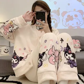  Sanrio Cinnamoroll Kuromi Minu Meloodia Palus Pidžaama Y2K Kawaii Disney Linabell Siserõivad Naiste Talve Velvet Polsterdatud Pidžaama