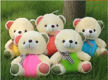  10 tükki armas karu -, plüüš-mänguasi kohapeal karu nukk armas muti-värv vibu karu mänguasi kingitus umbes 25cm