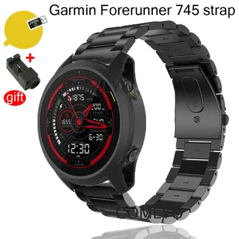  3in1 Roostevabast terasest käepaela eest Garmin Forerunner 745 smart watch rihm Ansamblid Forerunner745XT screen protector film band
