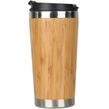 450Ml Bambusest Kohvi Tassi Roostevabast Terasest Kohvi Reisimine Kruus lekkimiskindlates Katta Isolatsiooniga, Kohvi Lisatud Cup Korduvkasutatavad Woode