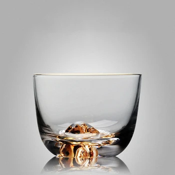  PINNY kuumakindel Klaas Tee Tassi Borosilicate Läbipaistev Klaas Teacup 24K Kuld Paigalda Alumine Kung Fu Tee Komplekti