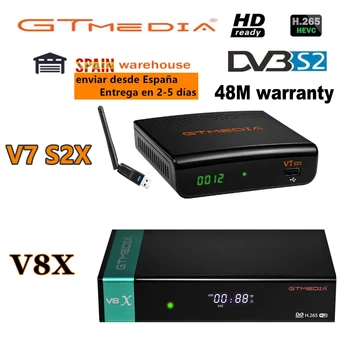  Hot müük Retseptori satelliidi vastuvõtja gtmedia V8X FTA DVB-s2/S2X full hd h.265 sama gtmedia V7 s2x USB wifi tasuta uuendada V8
